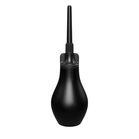 Du Anal Douche. A pear-shaped black silicone bulb with attached thin nozzle tip