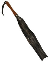 Rouge Leather Flogger with Wood Handle