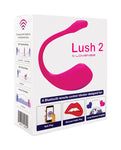 Lush 2 in bright pink. An egg shaped insertable vibrator with cord for removal.