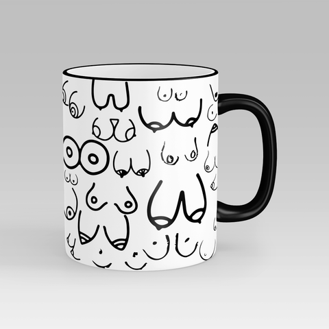 Doodle boobs breast mug