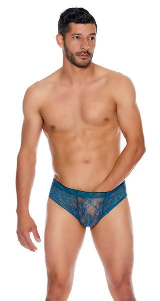 Men's Lace Boyshort: Red / S/M