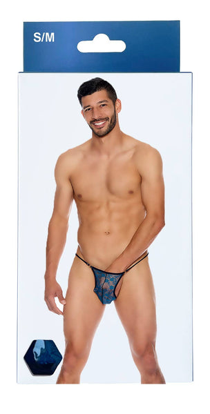 Men's Lace G-String: Black / S/M