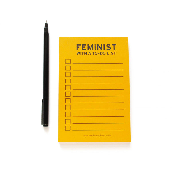Feminist Notepad Feminist With A To-Do List Notepad Office: No Packaging/Unsleeved