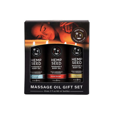 Earthly Body Massage Oil Gift Set - 2 oz Paradise Mist, Sunrise Kisses, Sunset Escape