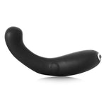 Je Joue G Kii G-spot or P-spot adjustable vibrator in black. A curved shaft with a slightly wider base. A curve adjustment button on the side and three control buttons on the bottom.