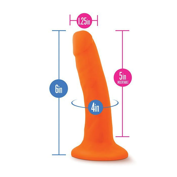 Neo Dual Density 6" Dildo - Neon Orange