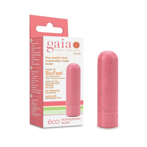 Gaia eco rechargeable bullet vibrator in coral