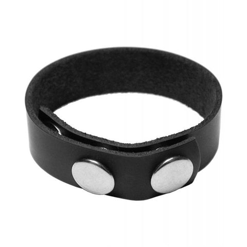 KinkLab 3 Snap Black Leather Cock Ring