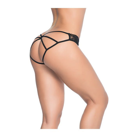 Mapale Black Lace Panty w/ Cage Back