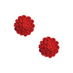 Neva Nude Burlesque Roses Reusable Silicone Pasties- Red