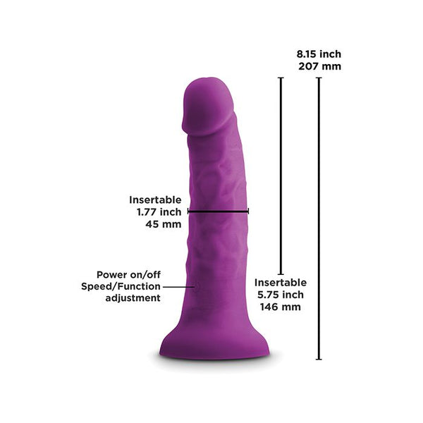 Colours 7 inch Vibrating Dildo in Purple