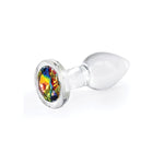 Crystal Desires Small Glass Plug w/ Rainbow Gem