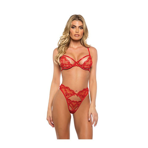 Baroque Heart Embroidered Red 2 piece set