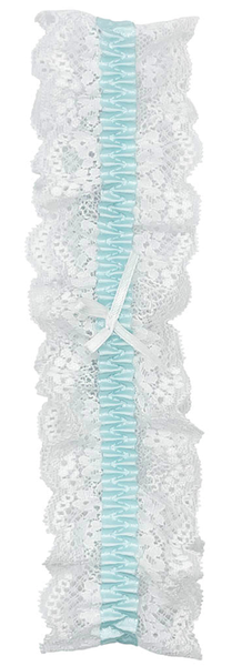 Lace Garters: White/Blue / OS