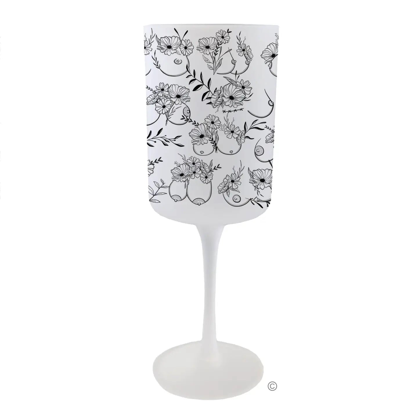 Bloom & Bust Floral Boob Wine Glass