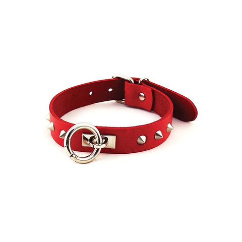 Rouge Studded Leather Collar