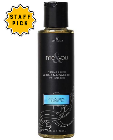 Sensuva Me & You Phermone-Infused Massage Oil - Vanilla Sweet Pea